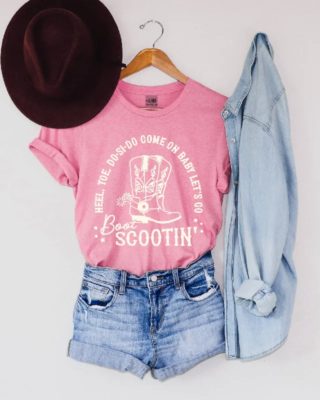 Boot Scootin Western Graphic Tee - Plum Rose