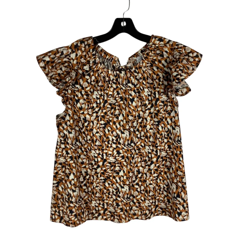 Top Short Sleeve By Mudpie In Brown, Size: L