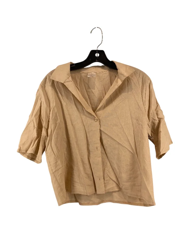 Top Short Sleeve By Shade & Shore In Tan, Size: Xs