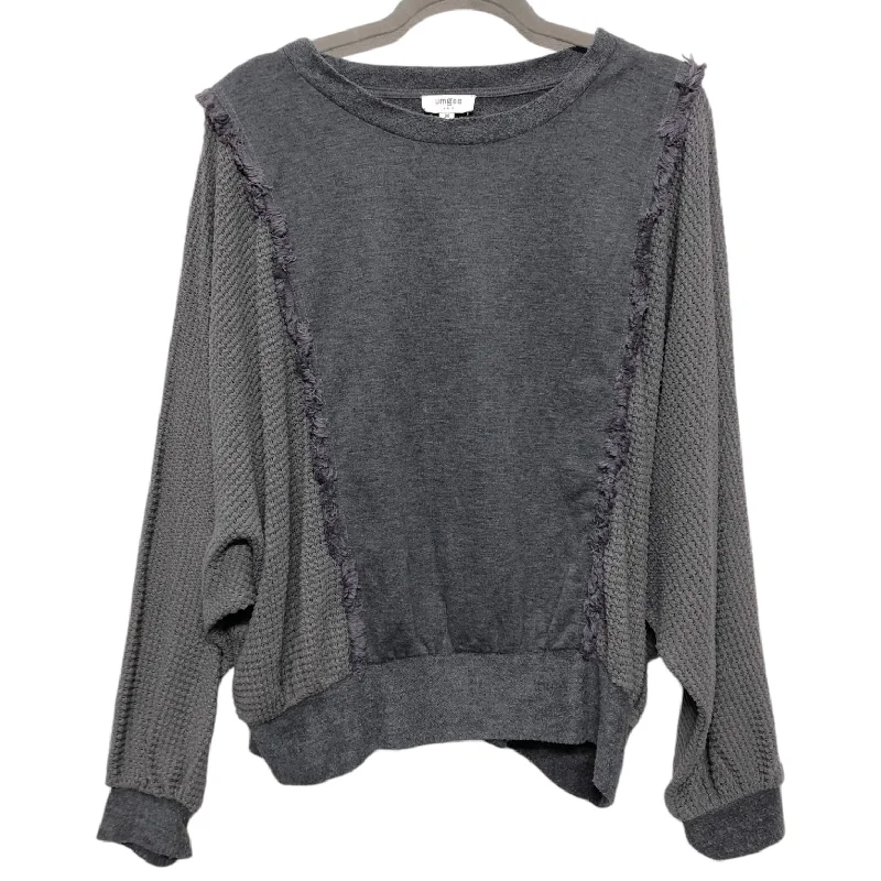 Blouse Long Sleeve By Umgee In Grey, Size: M