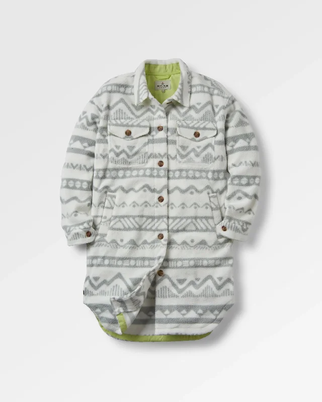 Cloudy 2.0 Recycled Sherpa Fleece Shirt - Mountain Geo Vintage White