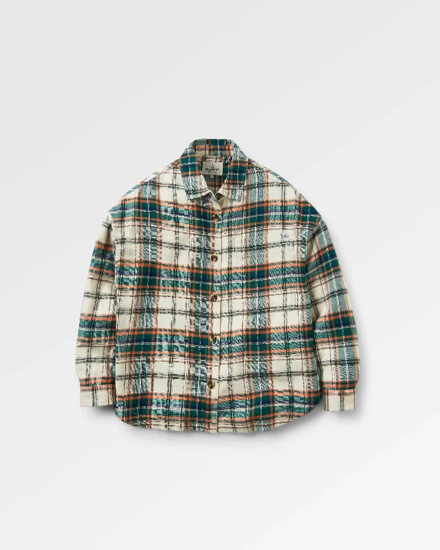 Rootsy Organic Cotton LS Shirt - Birch/Rain Forest Check