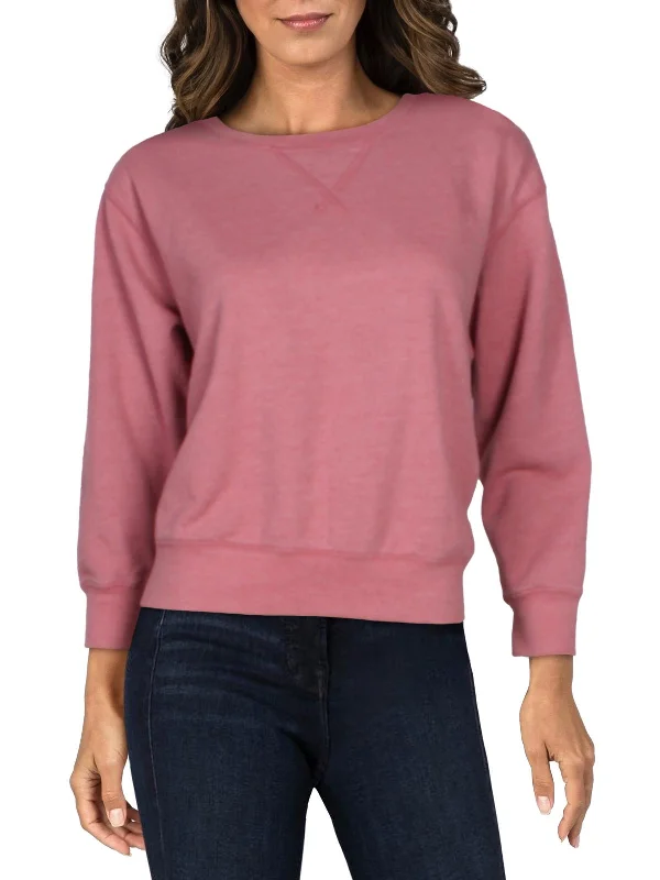 Ava Womens Heathered Crew Neck Sweatshirt