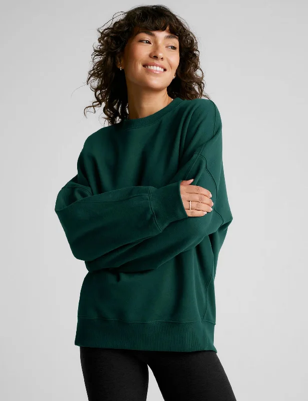 Solstice Fleece Oversized Sweatshirt - Dark Spruce Green