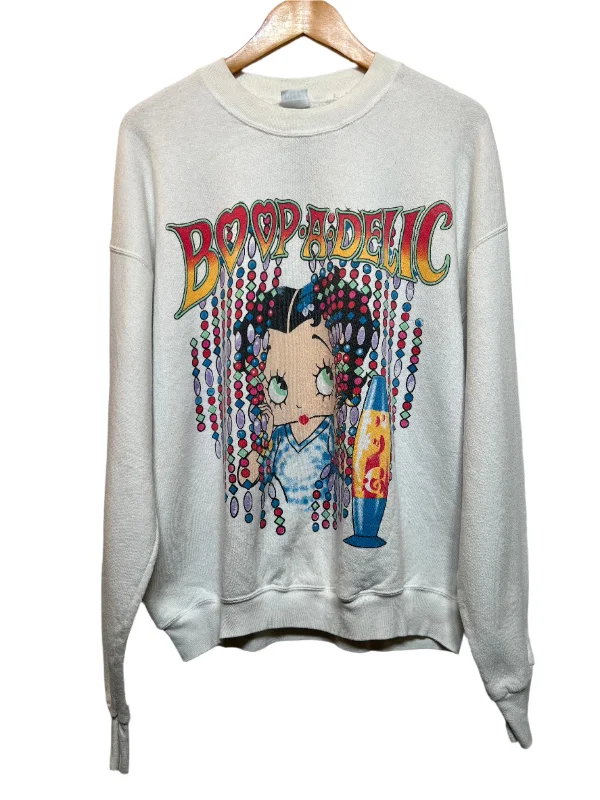 Boopadelic Women's White Sweatshirt (Size XL)