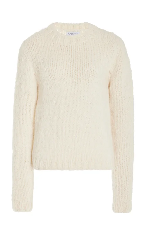 Dalton Knit Sweater in Ivory Welfat Cashmere