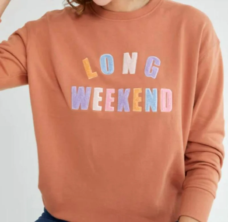 Long Weekend Sweatshirt In Rust