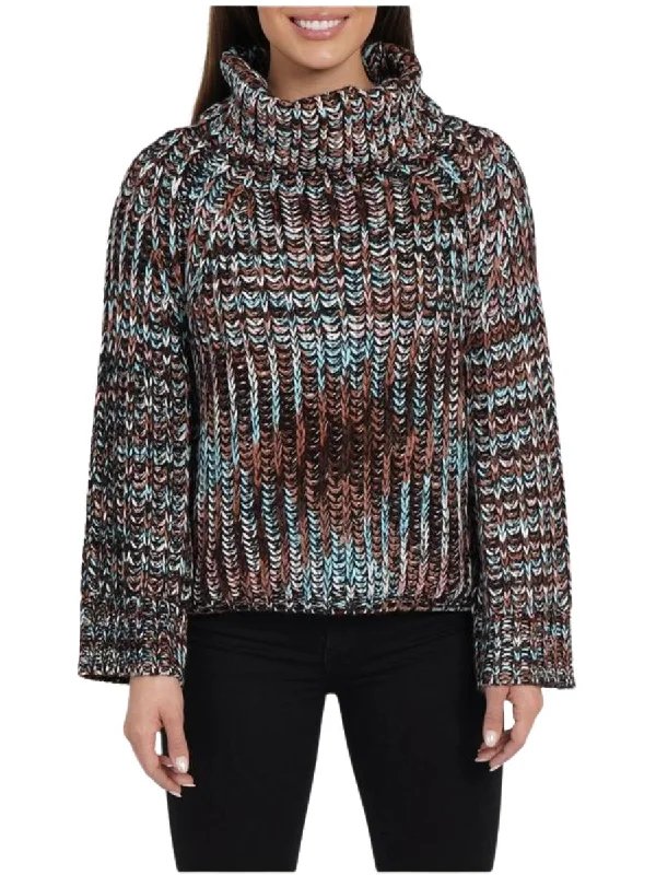 Mimi Chunky Turtleneck Sweater In Brown Multi