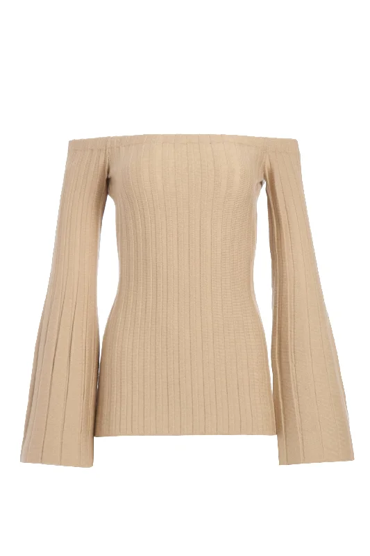 Nelson Knit Sweater in Hay Merino Wool Cashmere