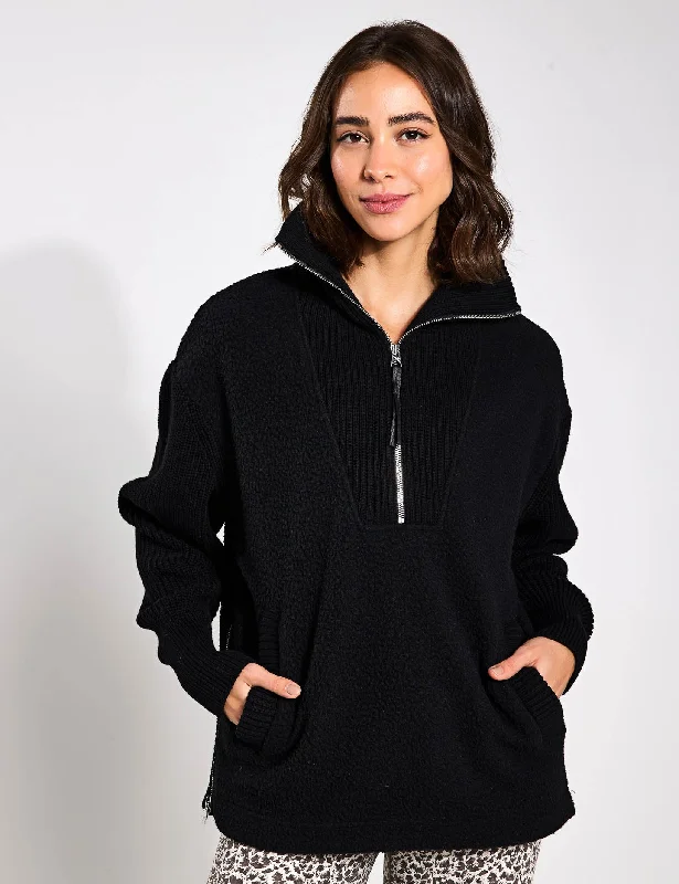 Theresa Half-Zip Fleece - Black