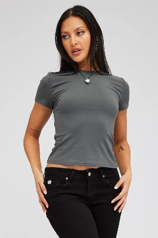 Grey Supersoft Top Short Sleeve