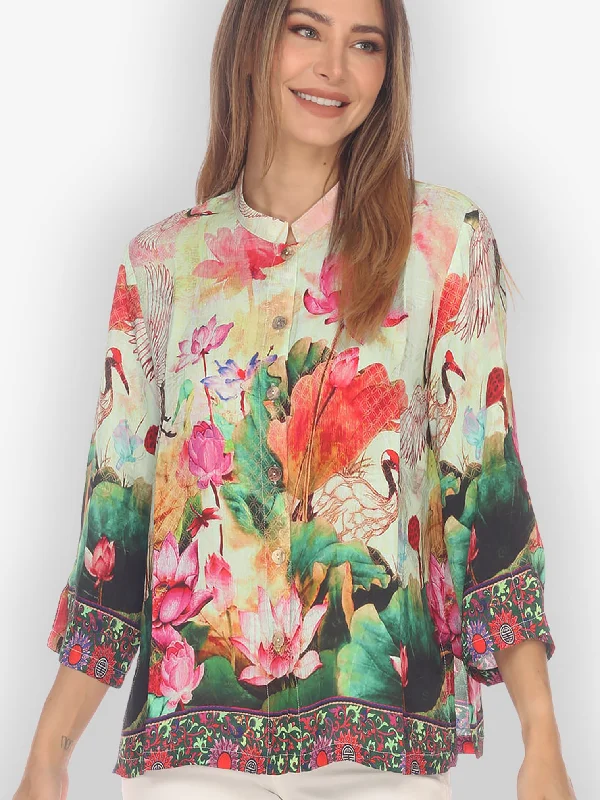 Wild Crane TP Silk Blend Blouse