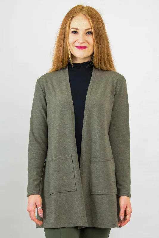 Pauline Jacket, Yarn Dye Khaki, Bamboo