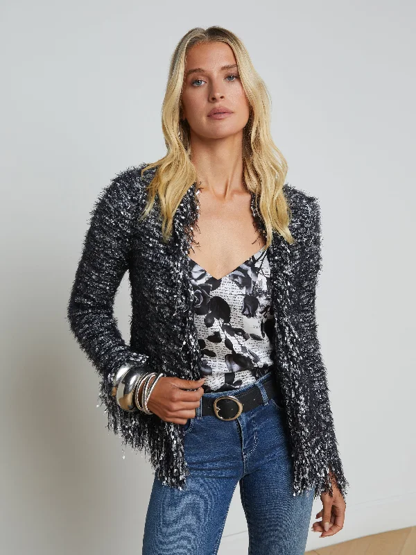 Azure Fringe Cardigan Blazer