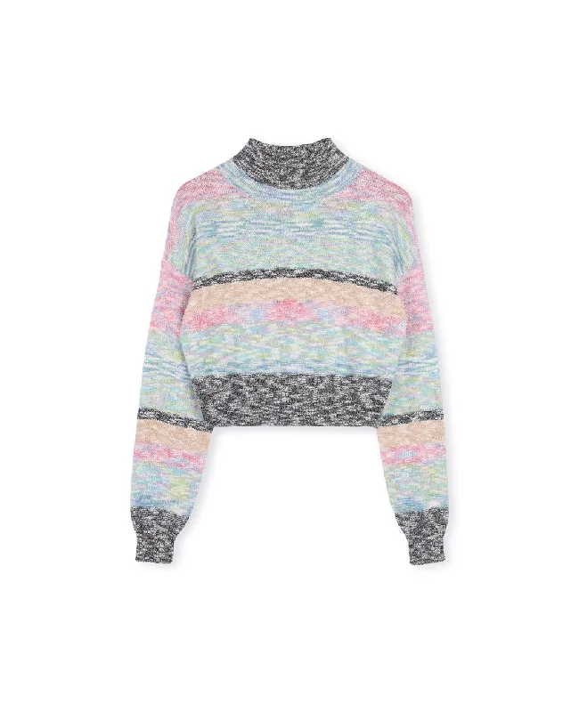 Cropped Multi Color Sweater