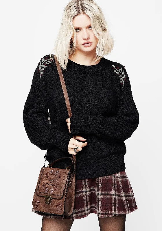 Patrice Embroidered Cable Knit Jumper